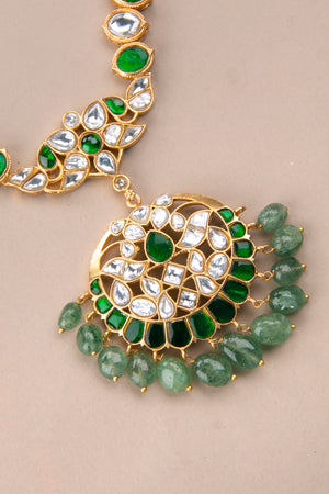 Kemp necklace set - Green and White Kemp