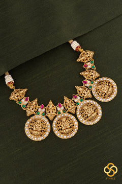 Lakshmi Bottu-Mala Set in Kundan, Uncut White