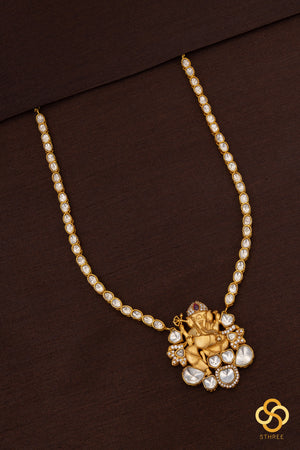 Moissonite Ganesha necklace set
