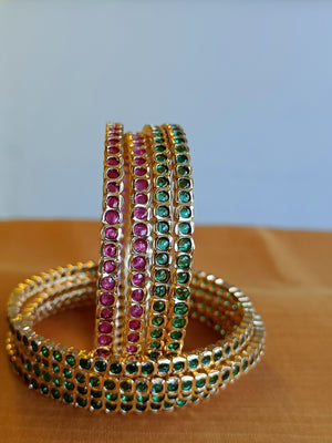 Mini ruby stones aympon bangles