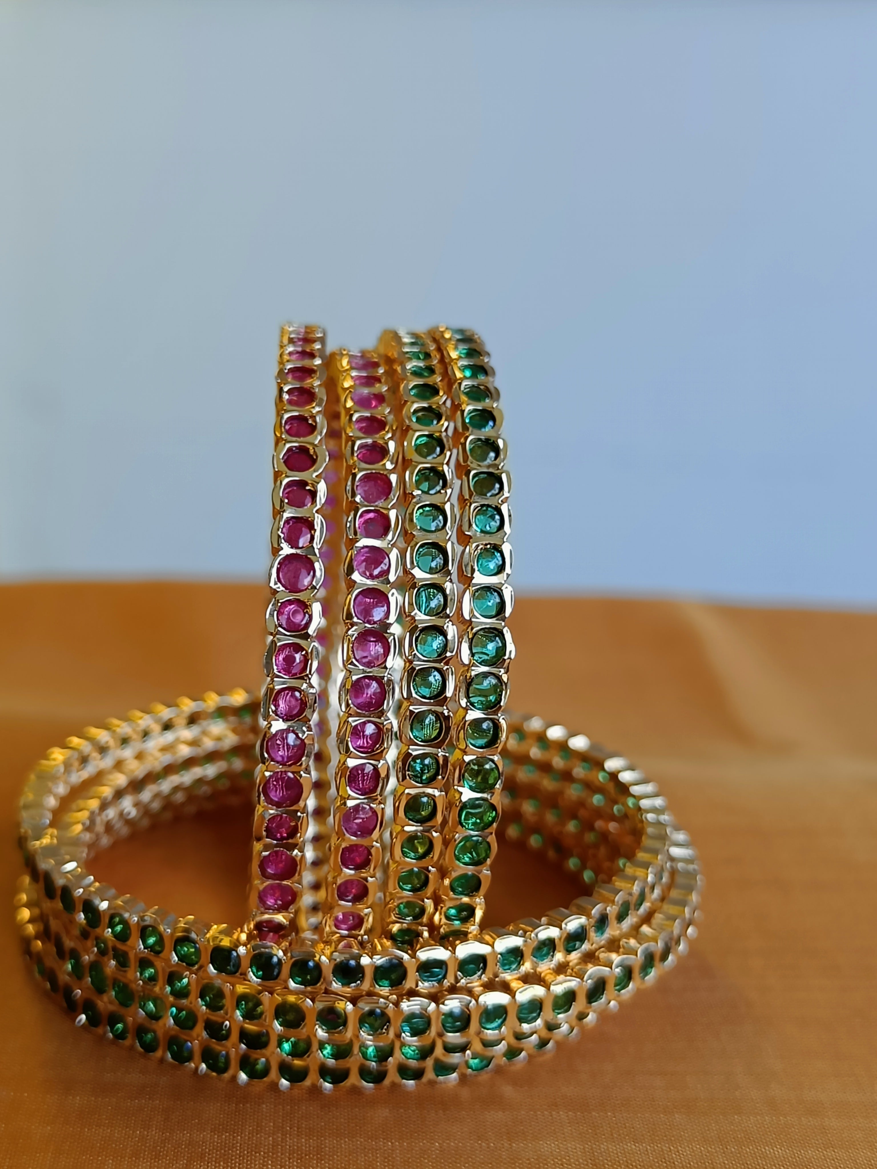 Mini ruby stones aympon bangles