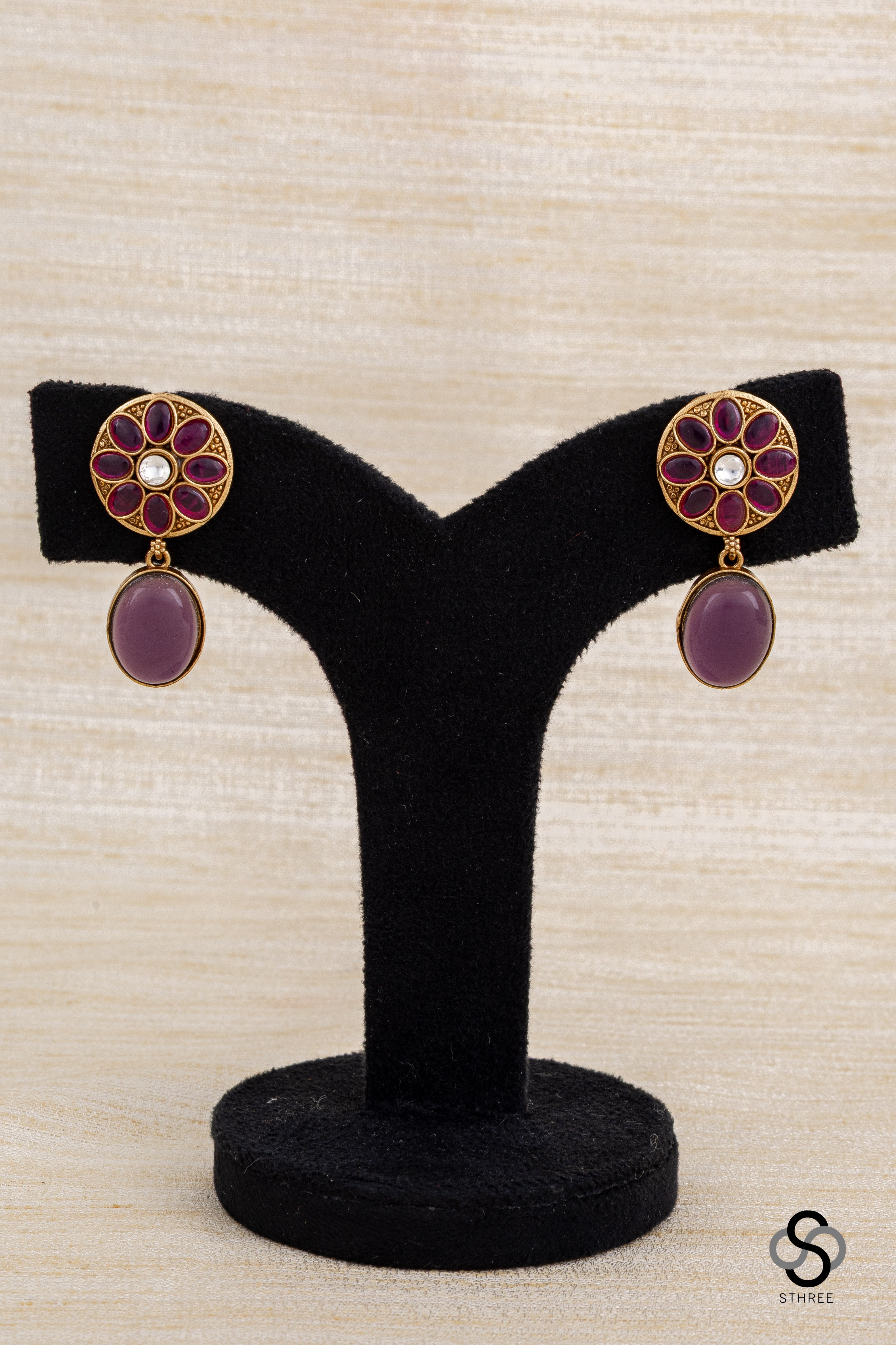 Multi colour cabochons with Amethyst pendant
