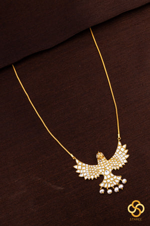 Gandaberunda Pendant with Pearls - All White