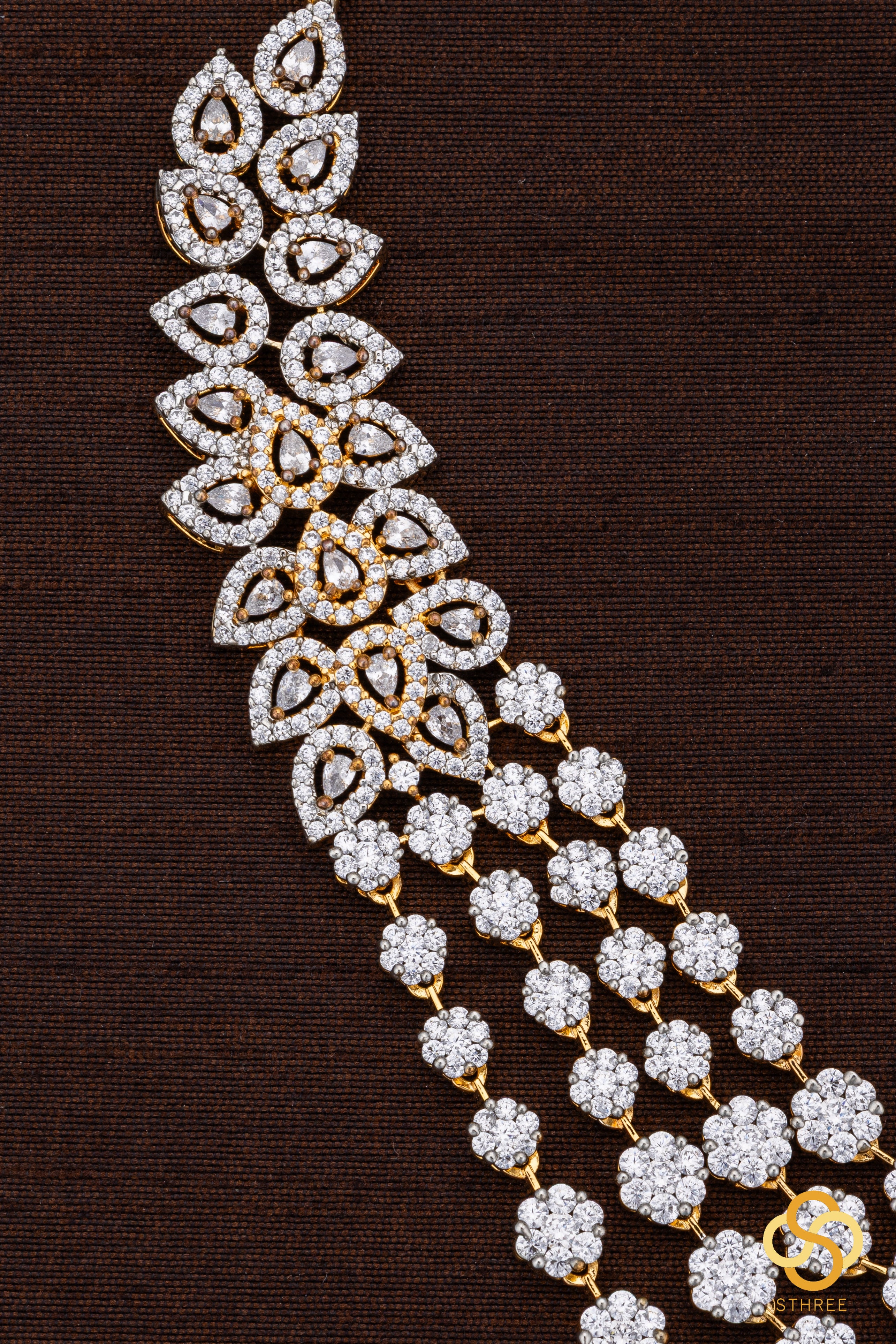 Diamond Pattern Necklace Set - Four liner