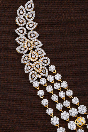 Diamond Pattern Necklace Set - Four liner