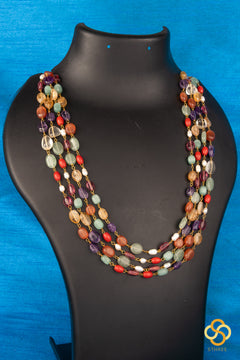 Four liner - Multi Colour Navarathna Beads