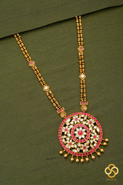 Rakkodi in Rettai - Vari Chain - White with Ruby Red