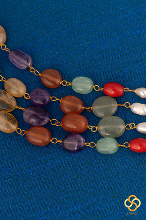 Four liner - Multi colour navarathna beads