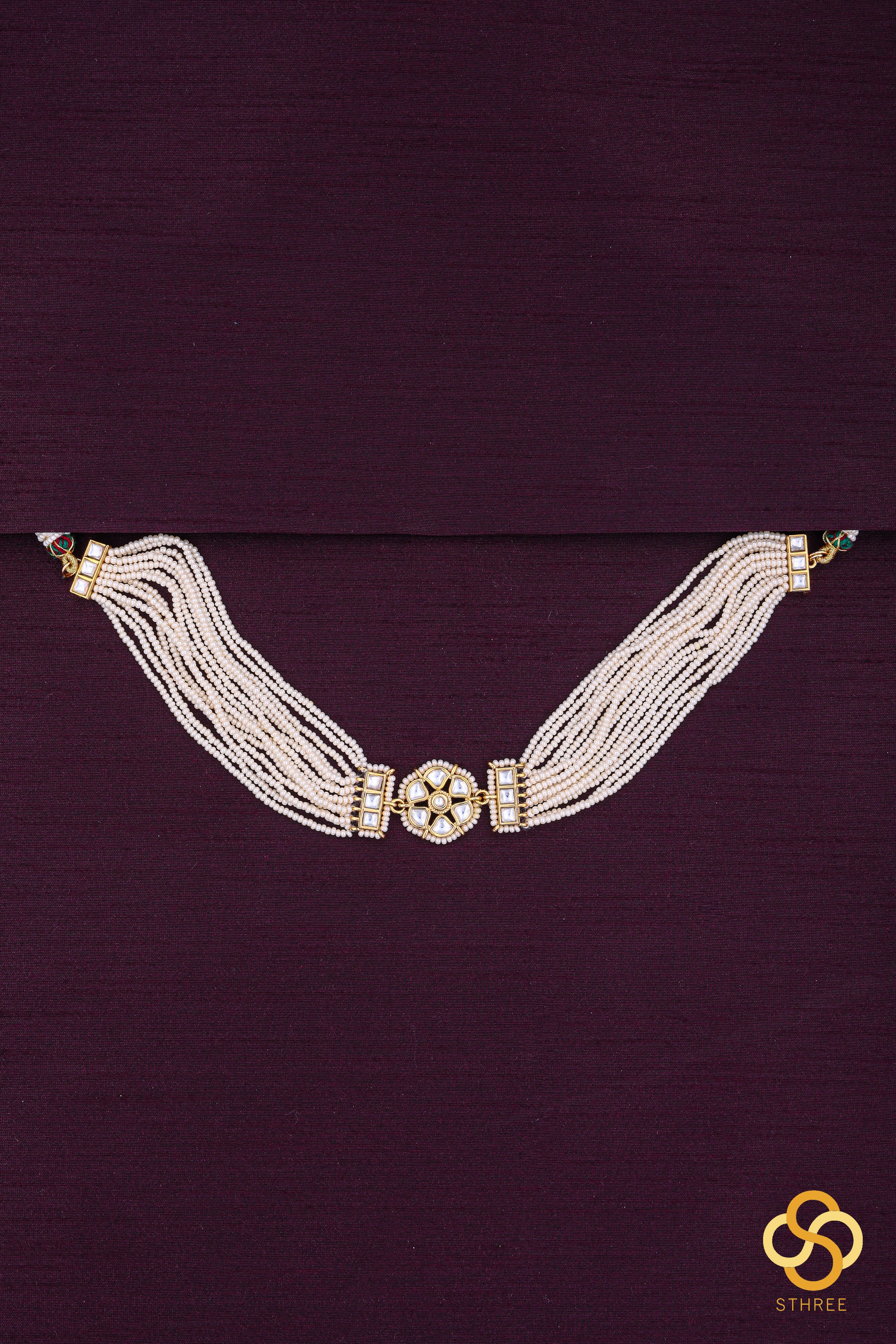 Pearl Choker in Seven Stone Pendant