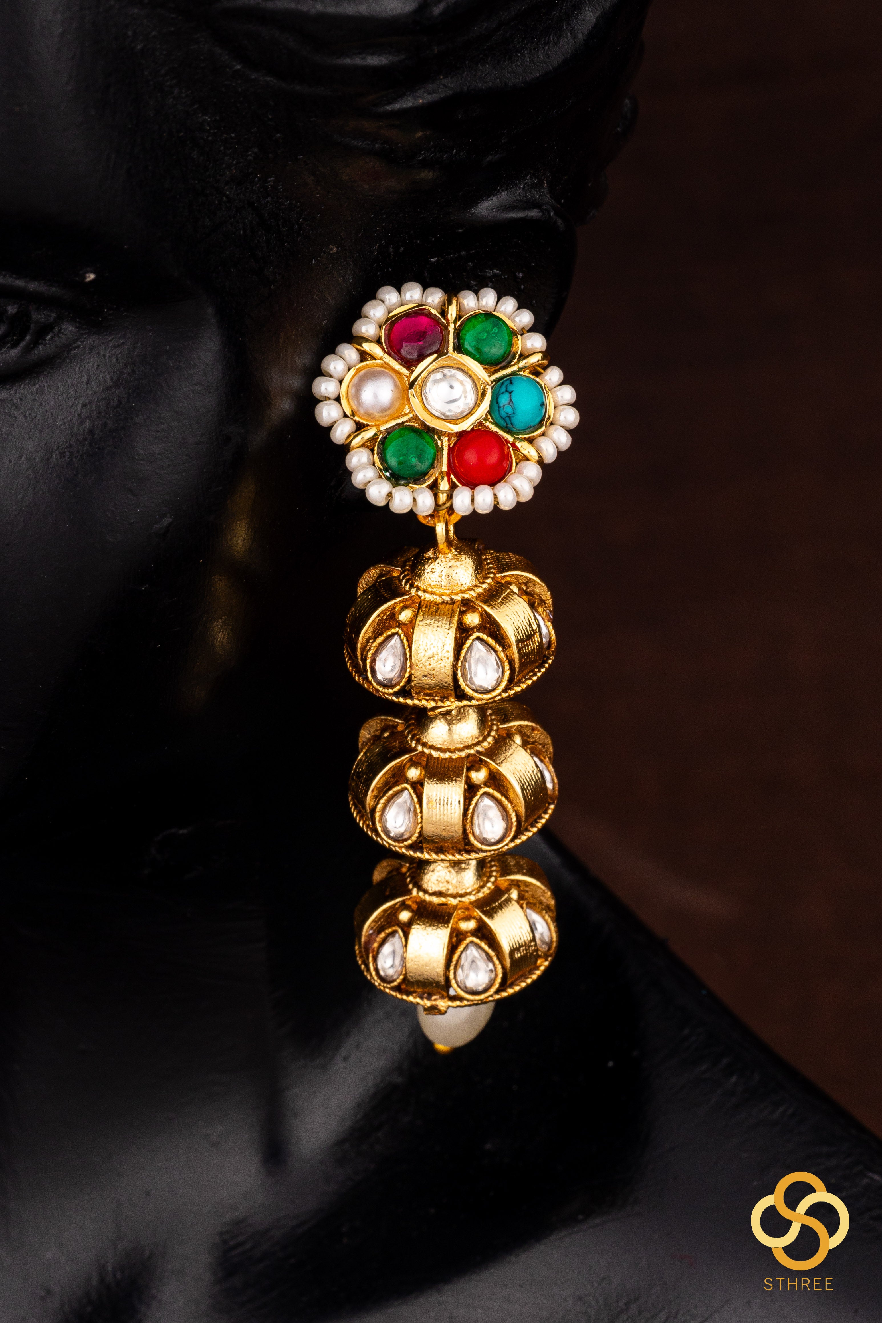 Seven stone earring - Navarathna