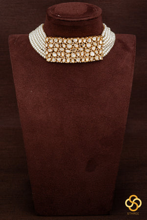 Kundan and pearls choker set
