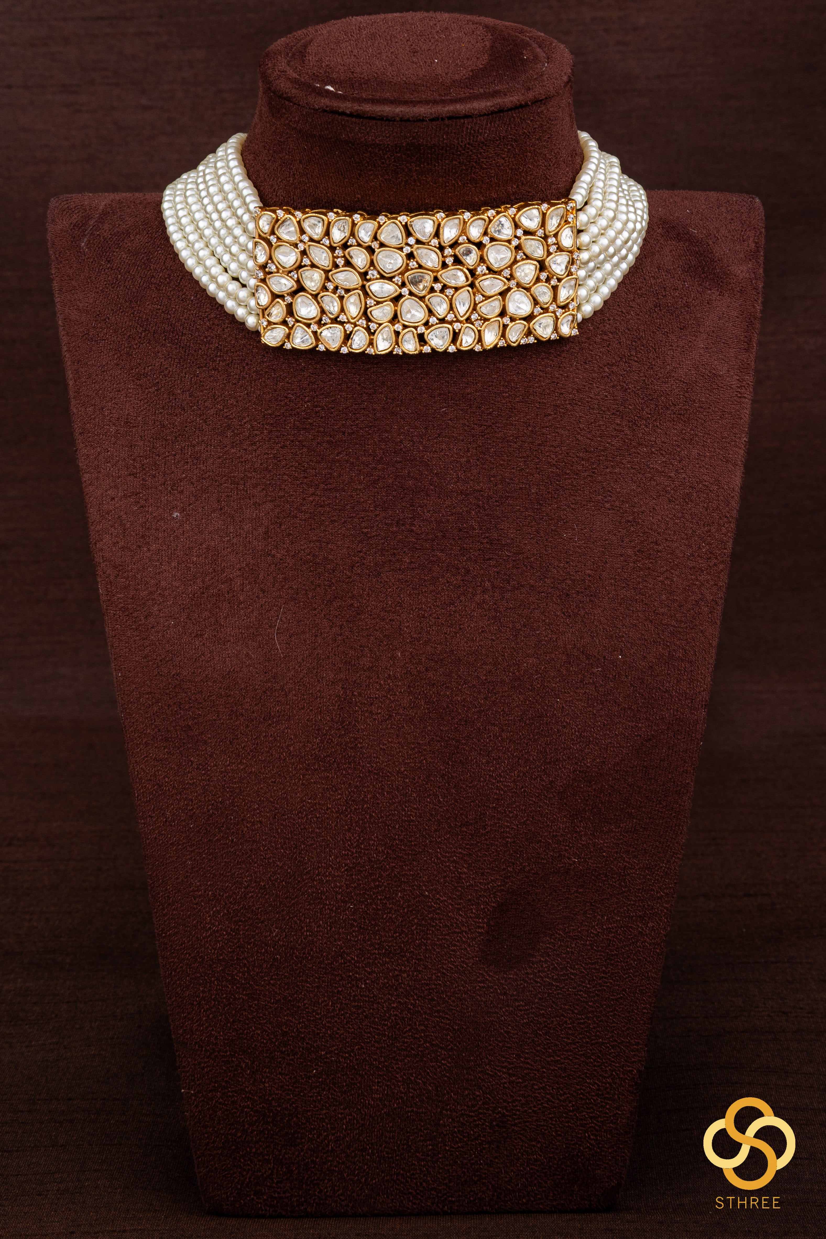 Kundan and pearls choker set