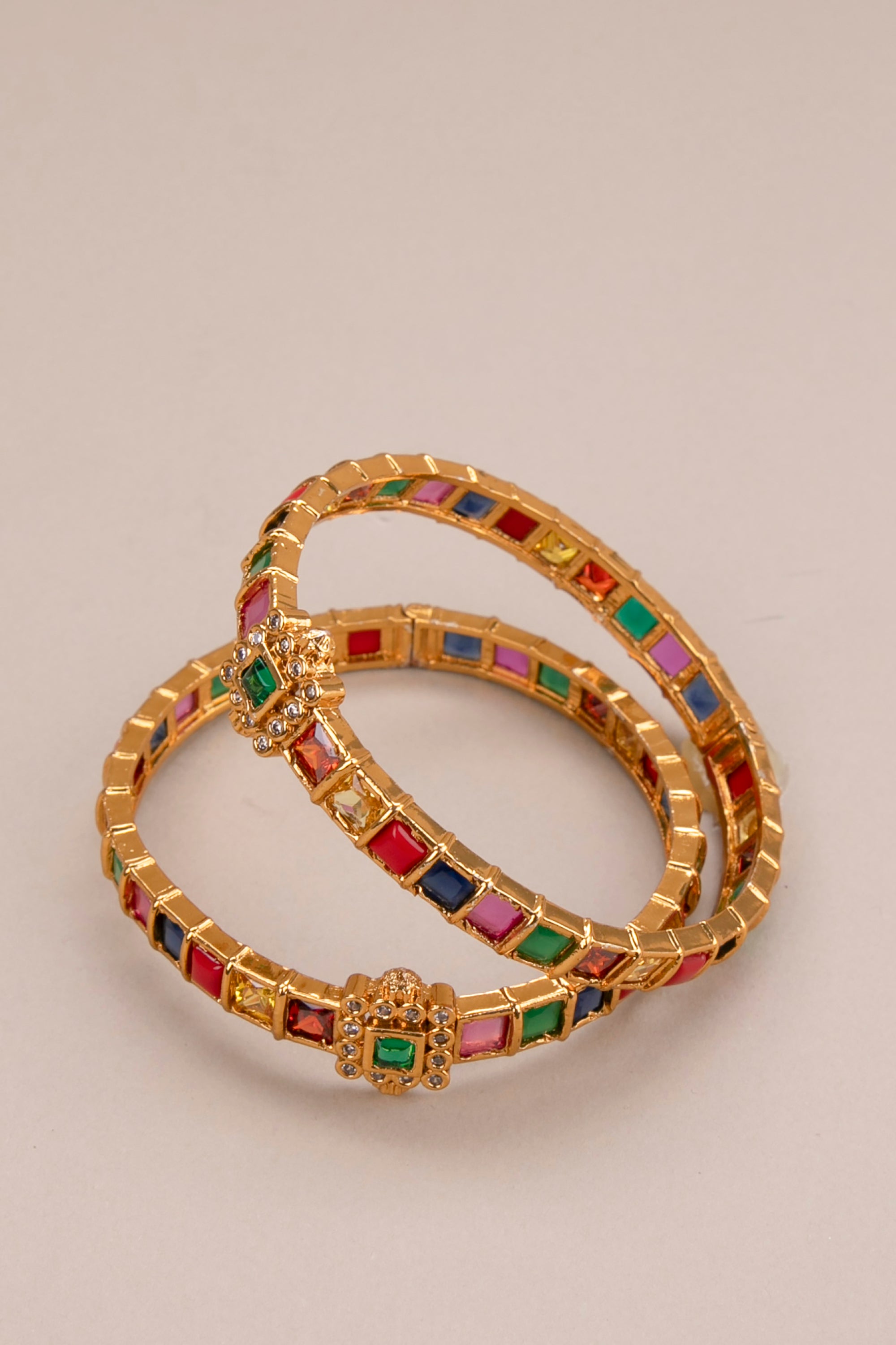Navarathna kada with mogappu (openable pattern)