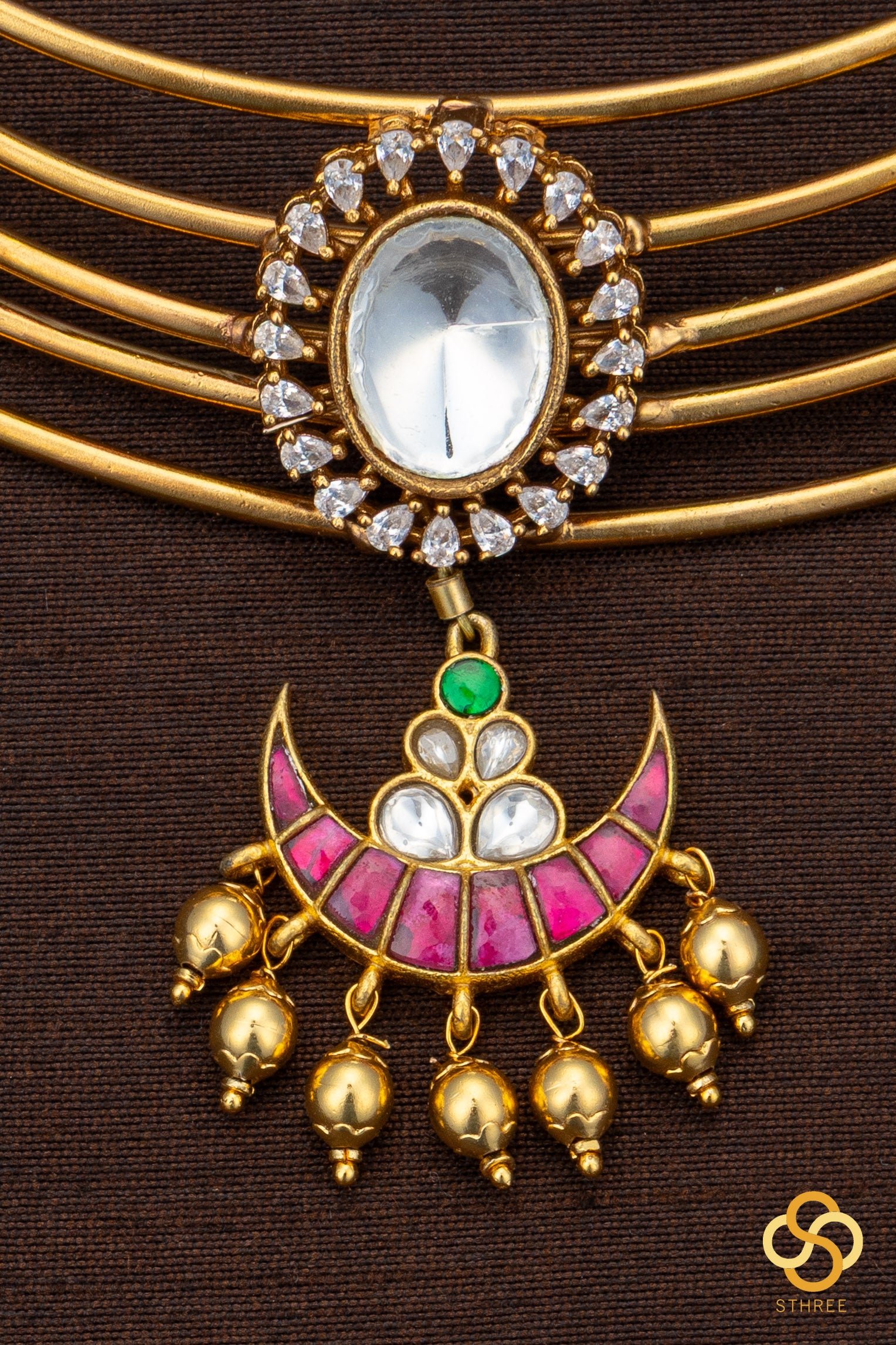 Hasli set - Kundan with chandbali pendent