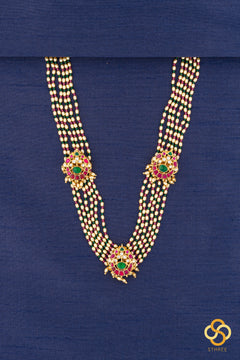 Jadau Kundan  in six strands of pearls