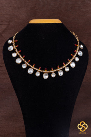 Kundan Kasumalai -  Ruby red beads on top