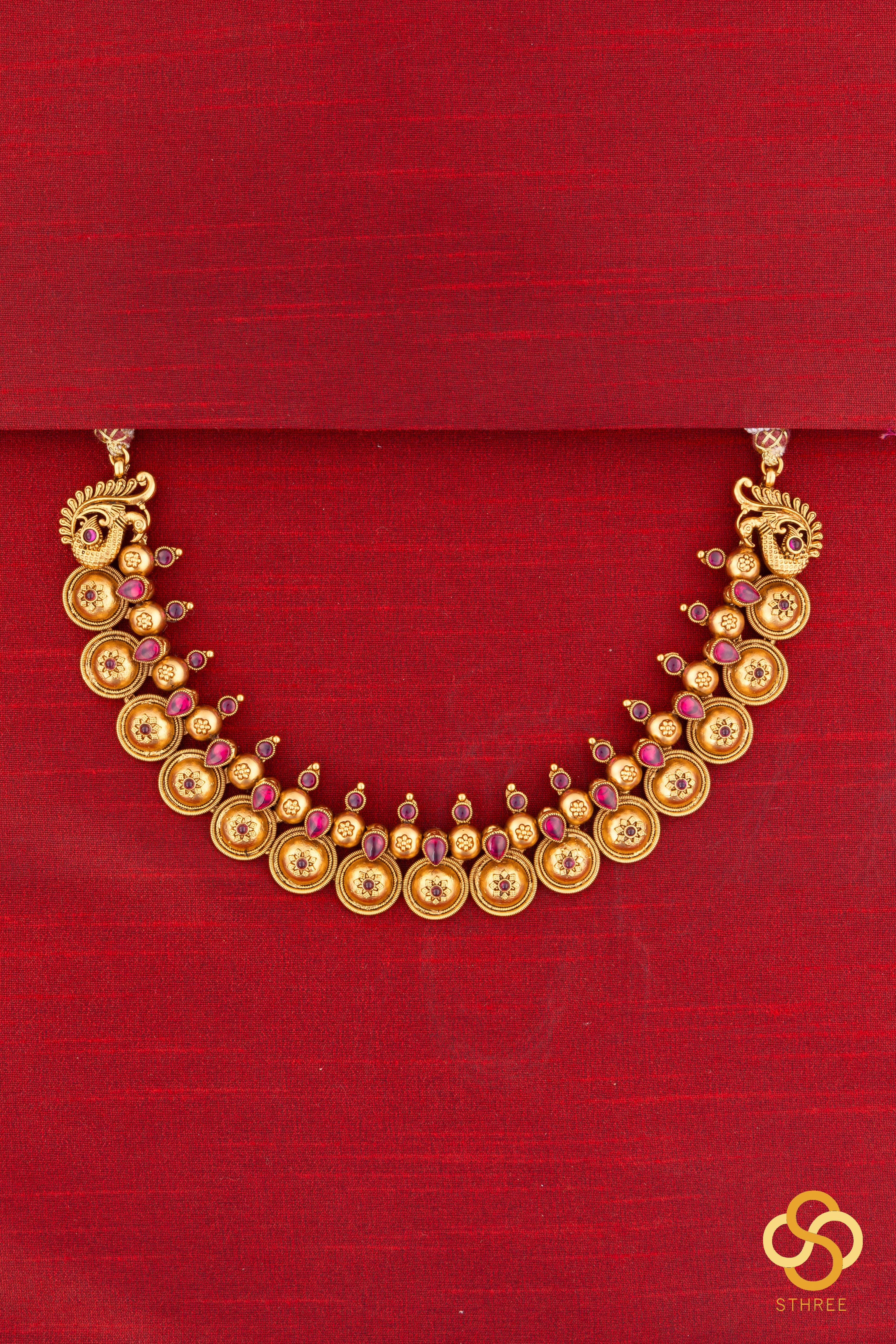 Bottu Mala - Gold and Kemp Red Stones