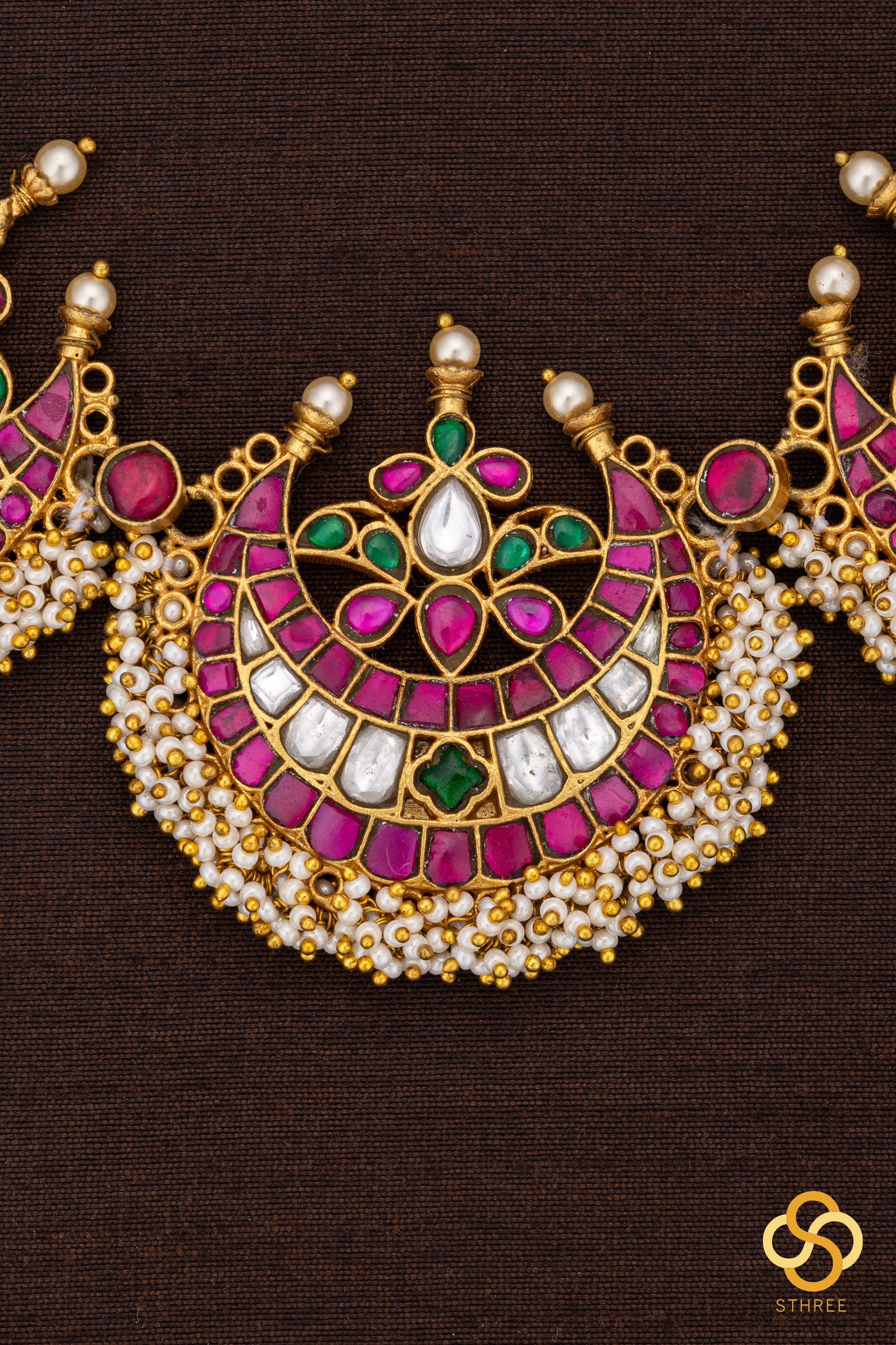 Triple chandbali - Jadau kundan