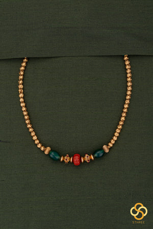 Corals and Green Beads Necklace Set
