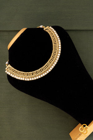 Moissonite stones, antique finish, jadau kundan choker