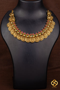 Lakshmi Kasumalai Necklace Set [Short]