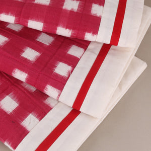 Ikat Cushion covers - Set of 2 - Red and white checks