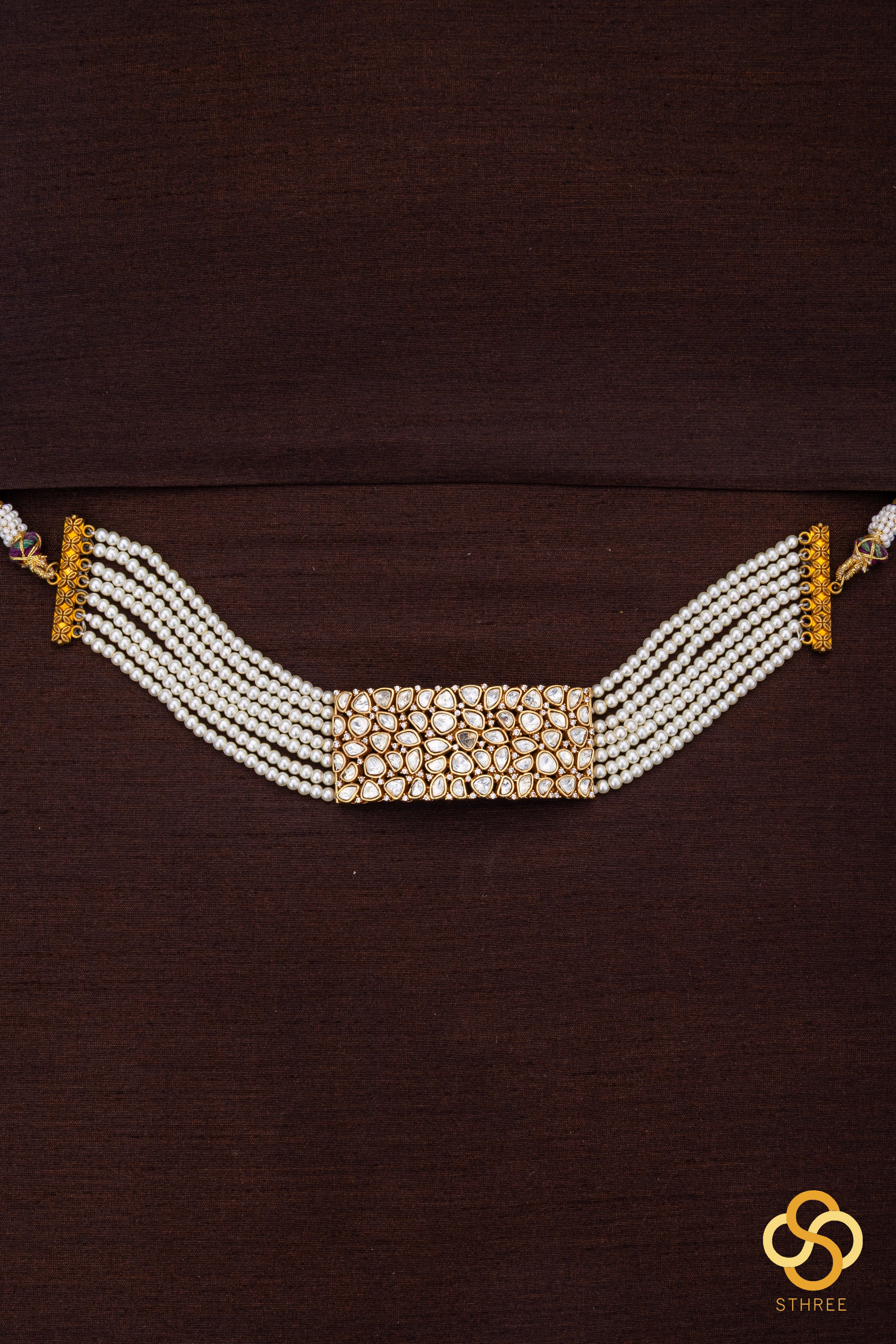 Kundan and pearls choker set