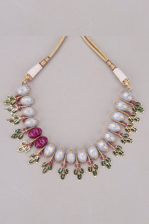 Zircon and Rubies Necklace Set - A Designer Necklace