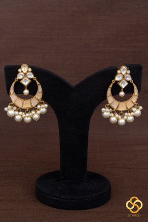 Chandbali Pendant with Pearls  - Jadau kundan