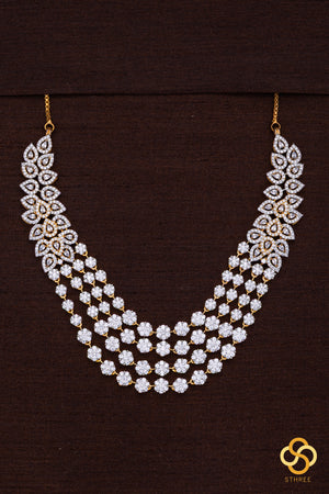 Diamond Pattern Necklace Set - Four liner