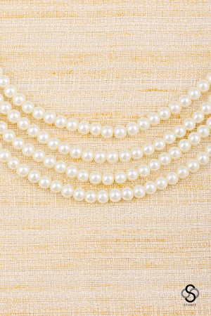 Four Liner Pearls with Gandaberunda Mogappu