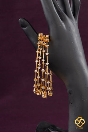 Diamond pattern bangle set  - Set of 4 bangles