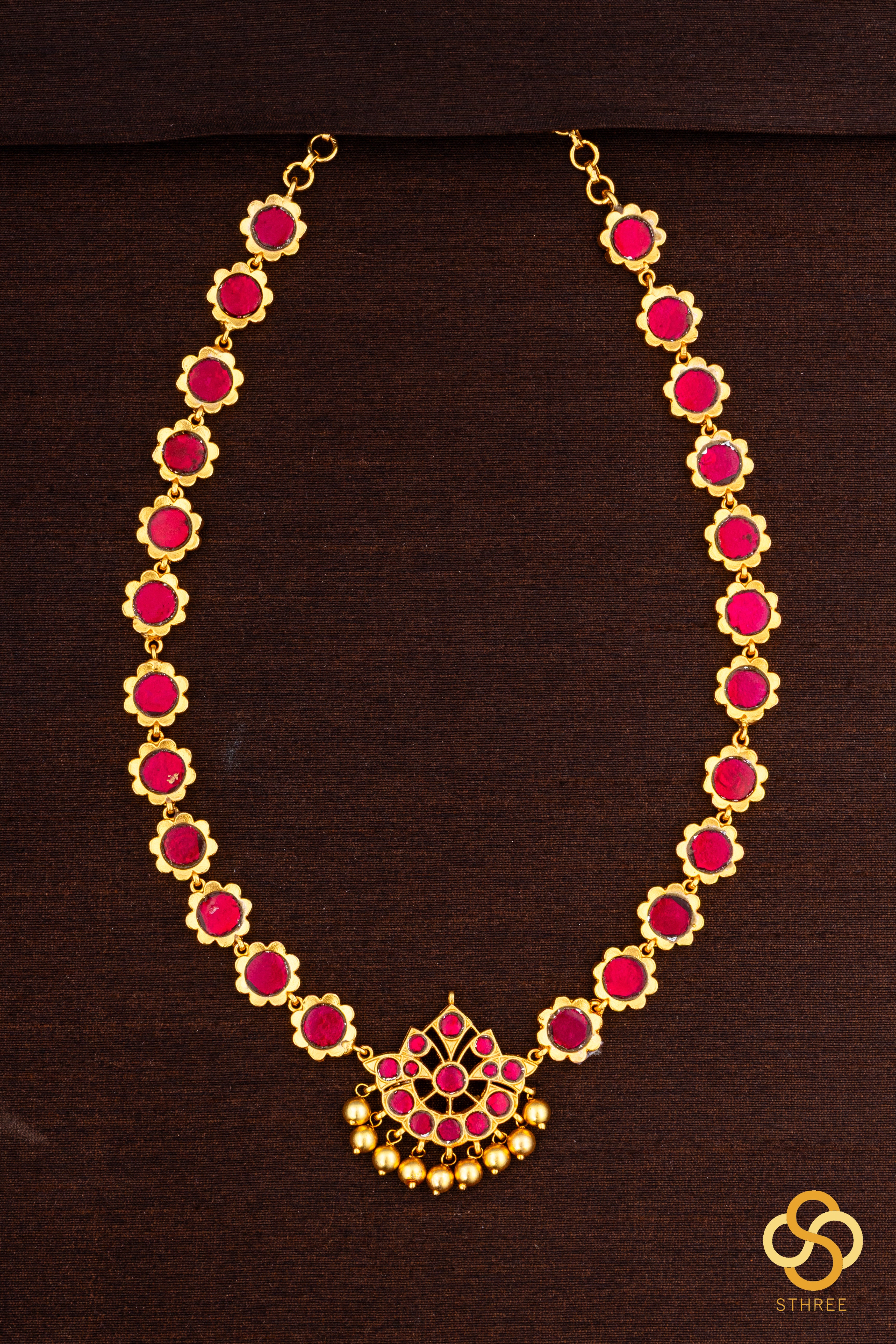 Palakkad Neckalace - Single liner - Kemp Red
