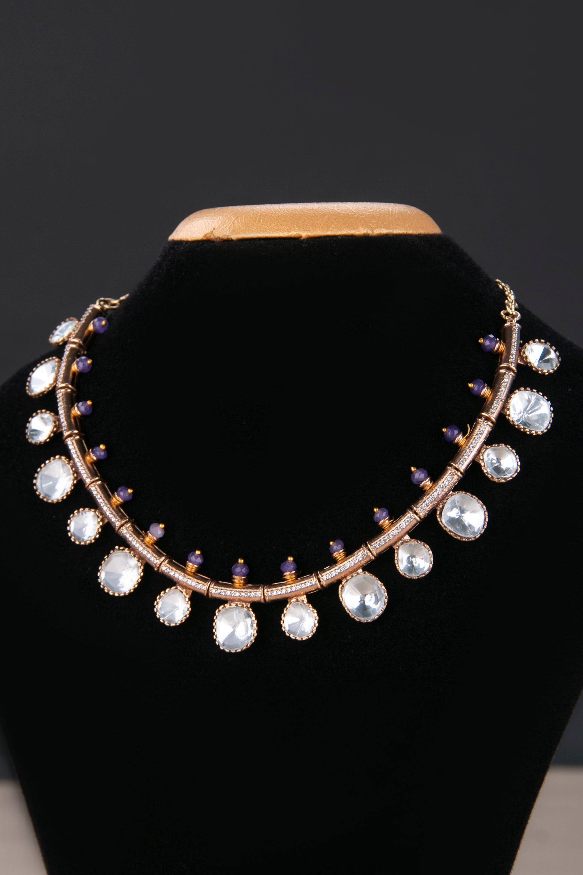 Kundan Kasumalai  - Amethyst beads on top