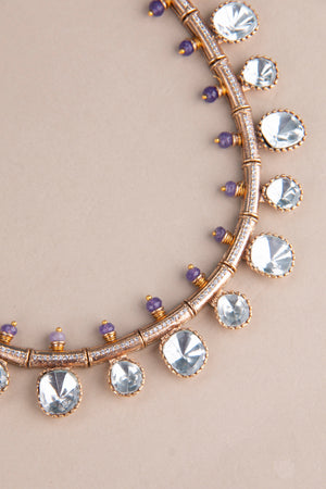 Kundan Kasumalai  - Amethyst beads on top
