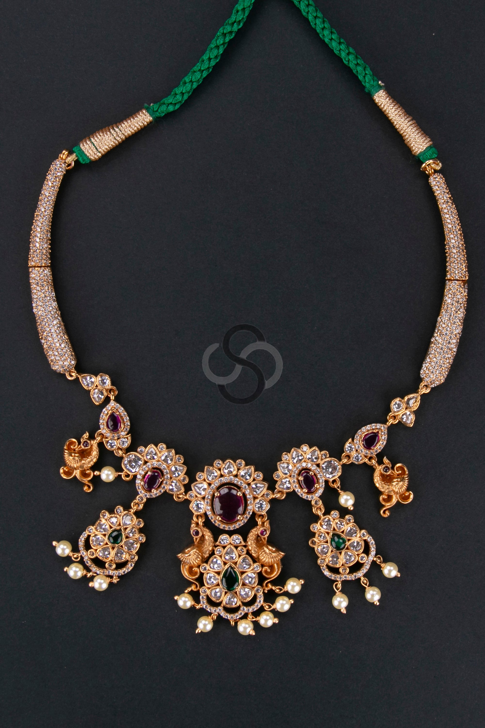 Zircon Hasli with Triple Pendant