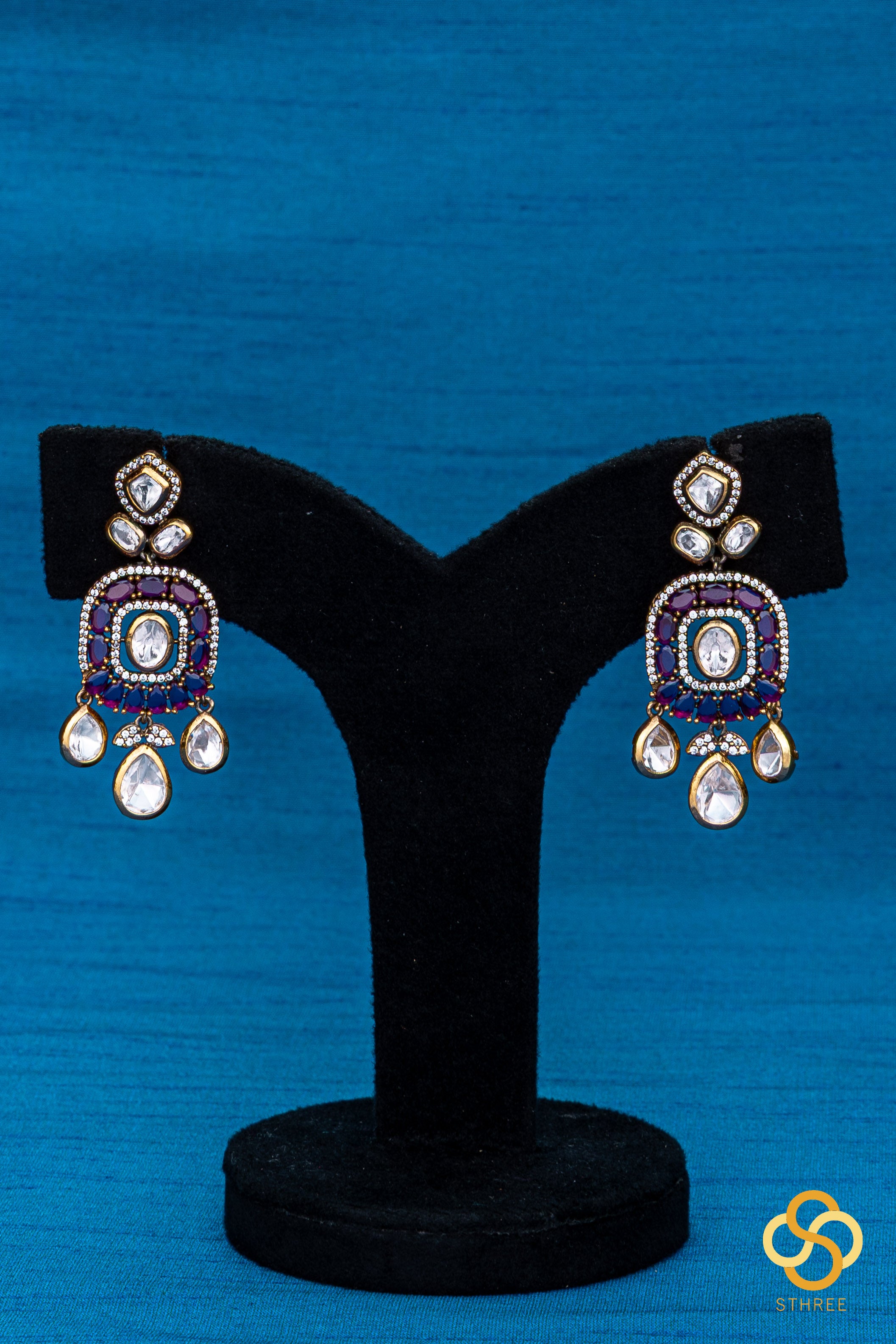 Pearl Choker in Jadau kundan pendant - Amethyst