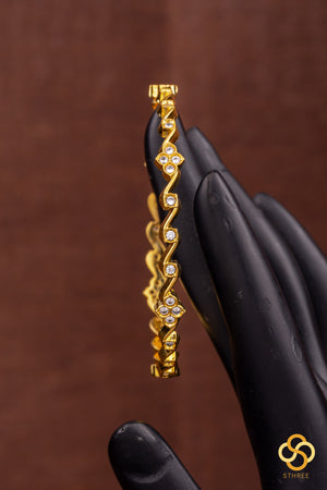 Set of 2 zircon bangles S - pattern