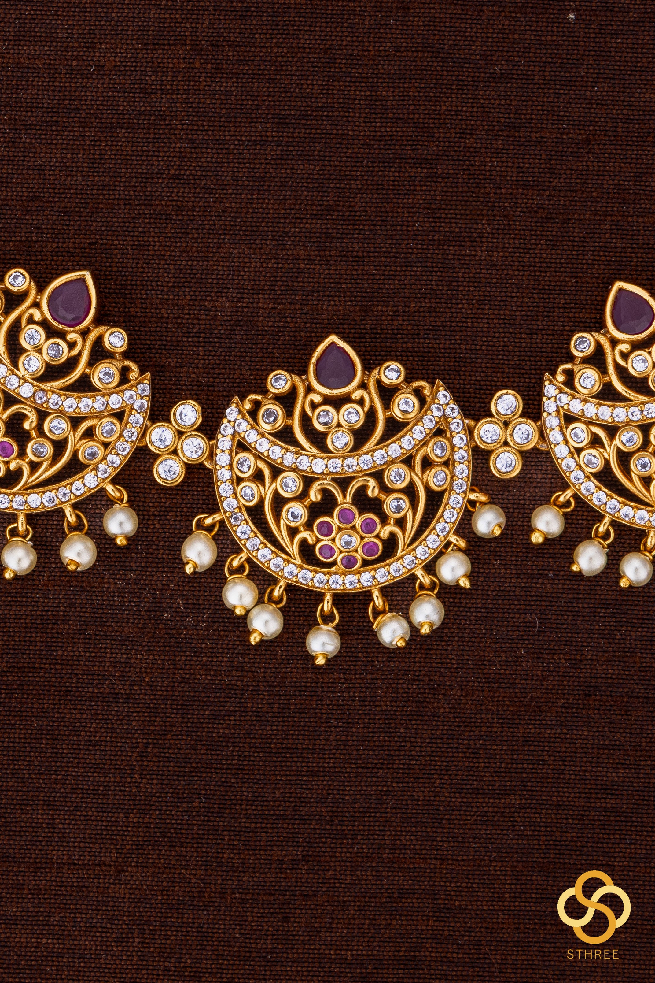 Seven Chandbali Pendant with Pearls