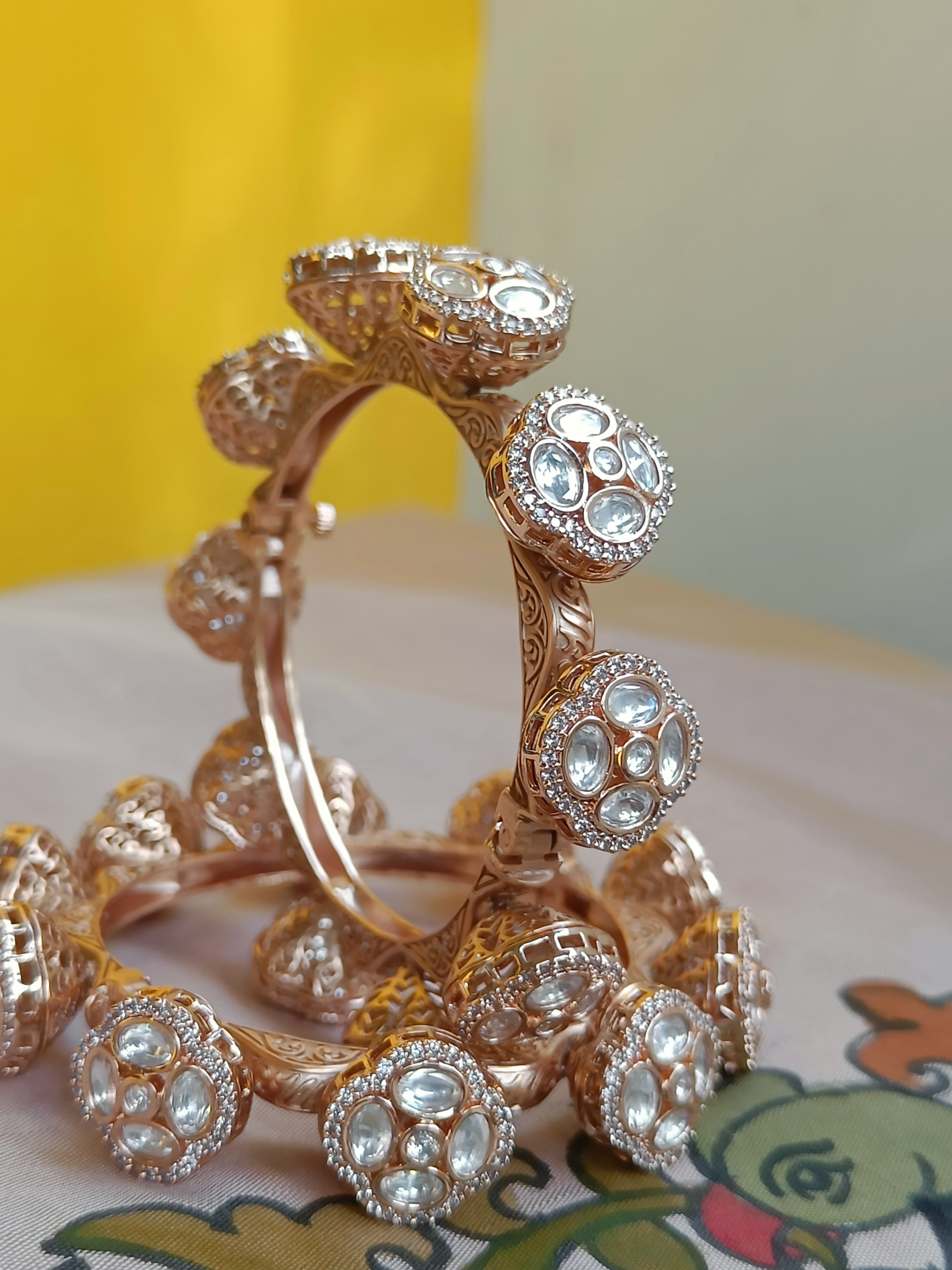 Moissanite kada - single piece