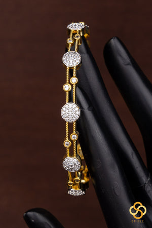 Diamond pattern bangle - Set of 2