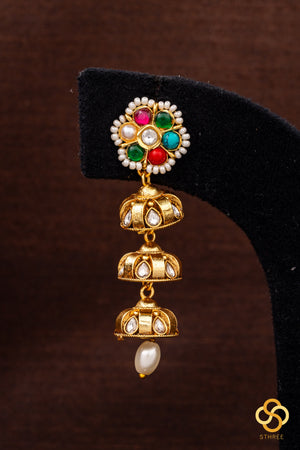 Seven stone earring - Navarathna