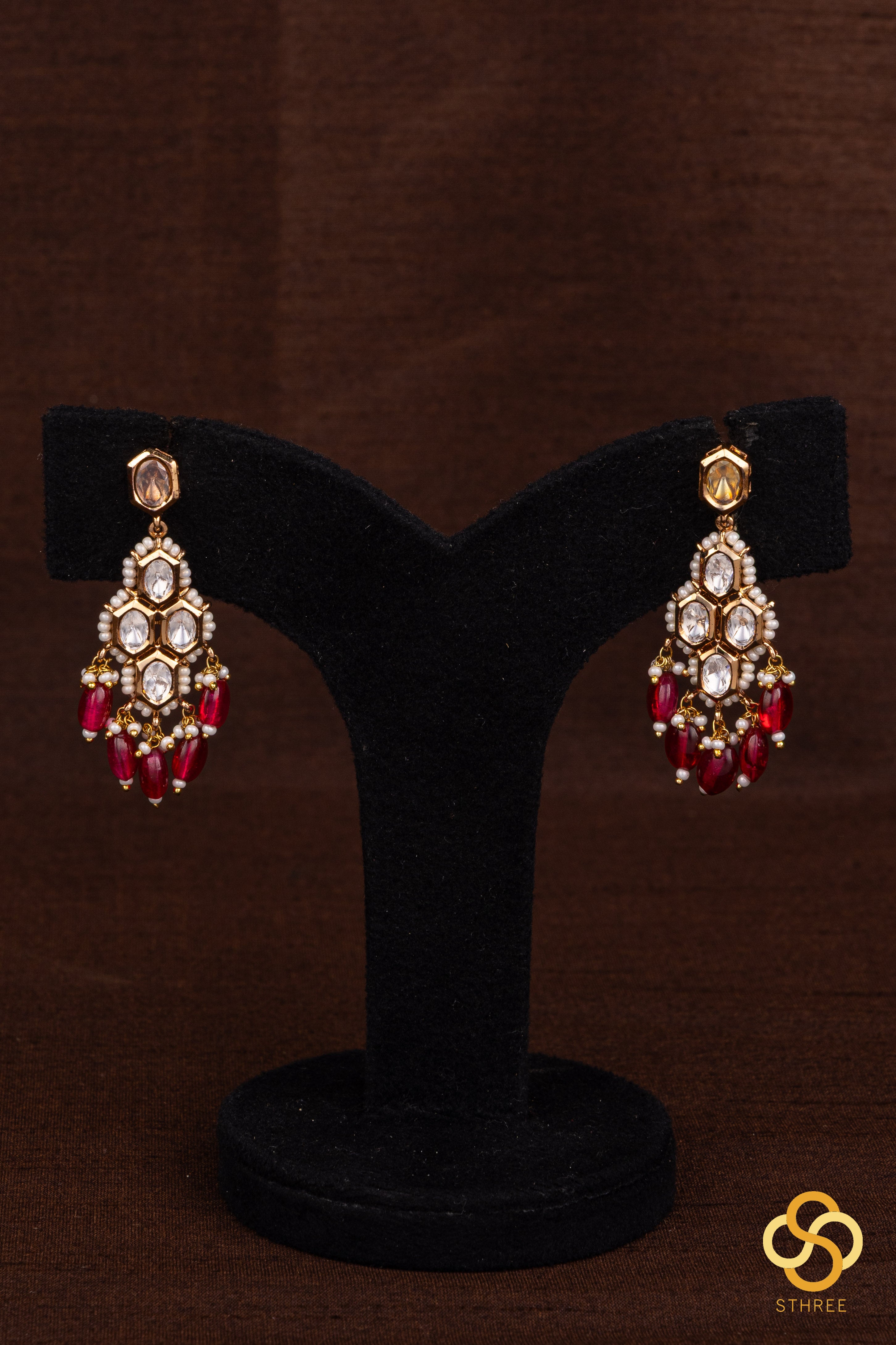 Kundan Stone Choker with Pearls and Ruby Pink Set