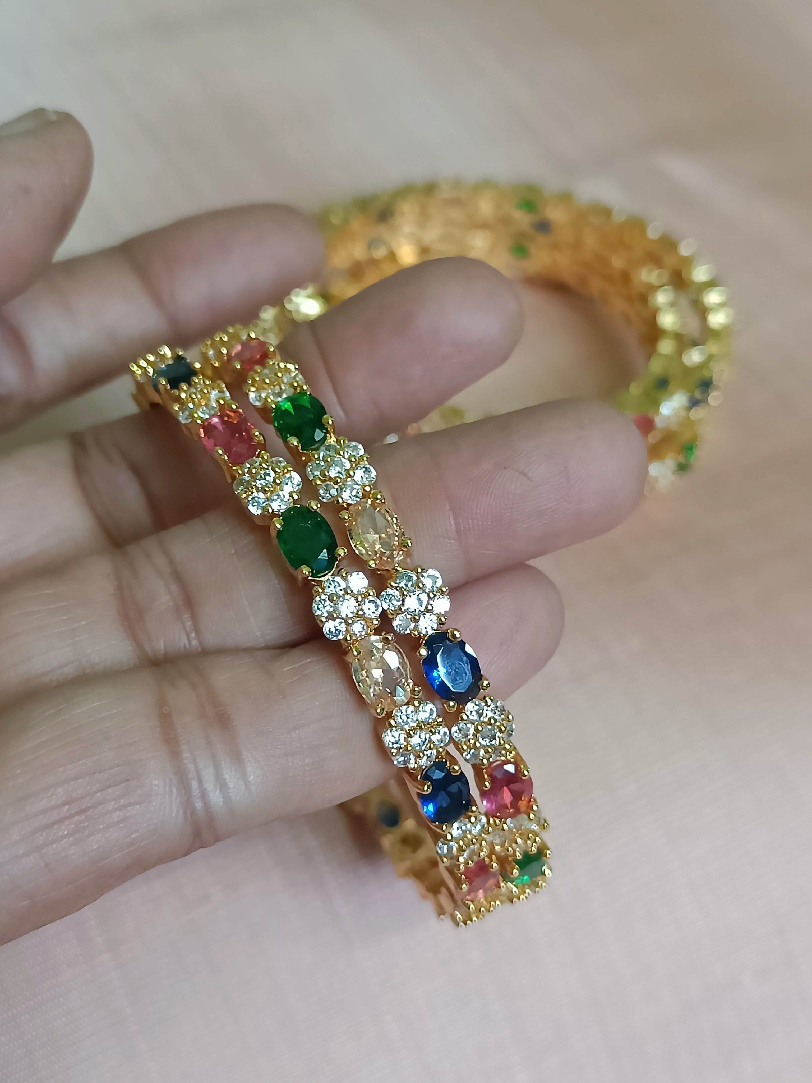 Seven stone diamond setting with multi colour stones
