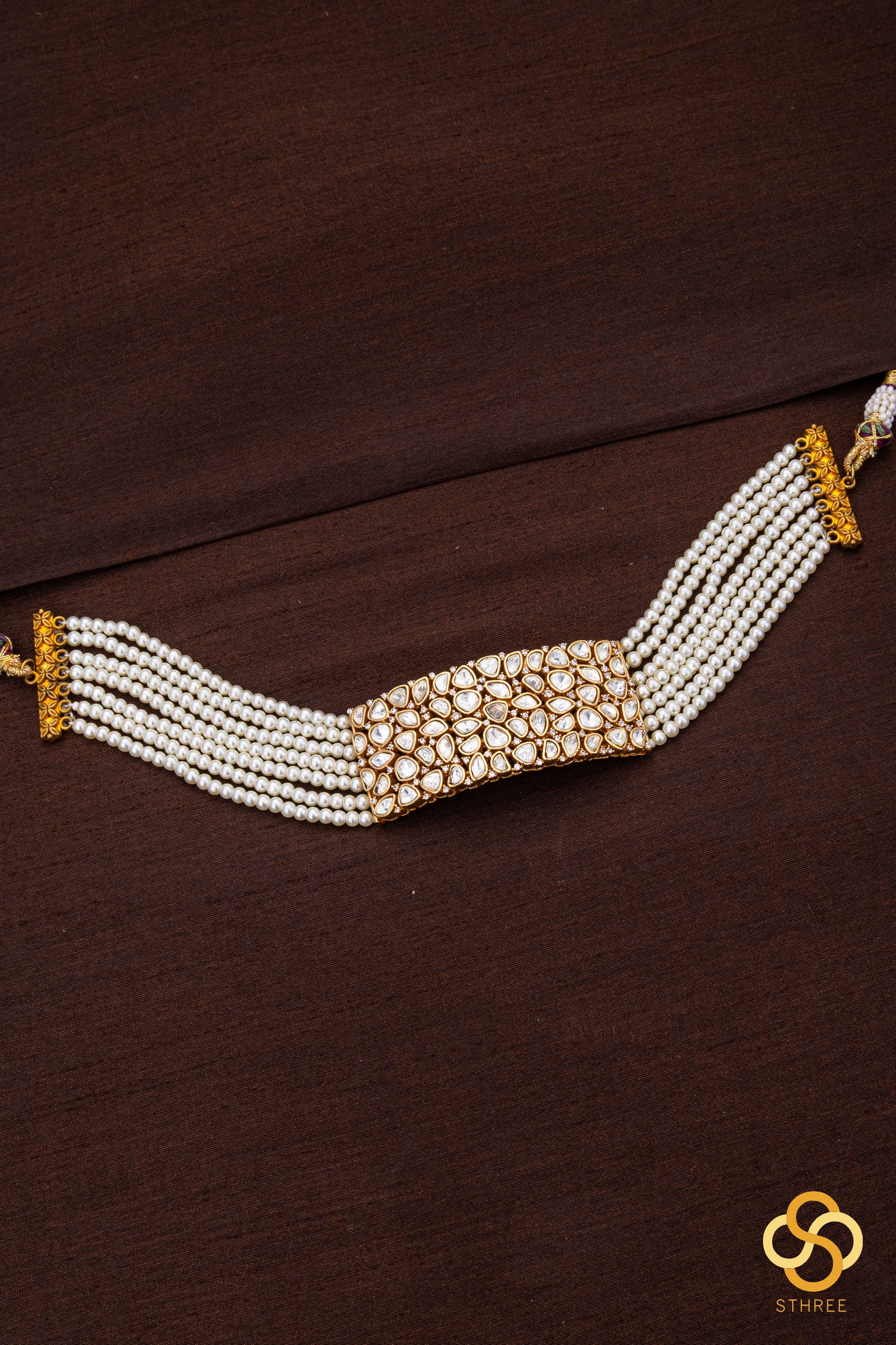 Kundan and pearls choker set