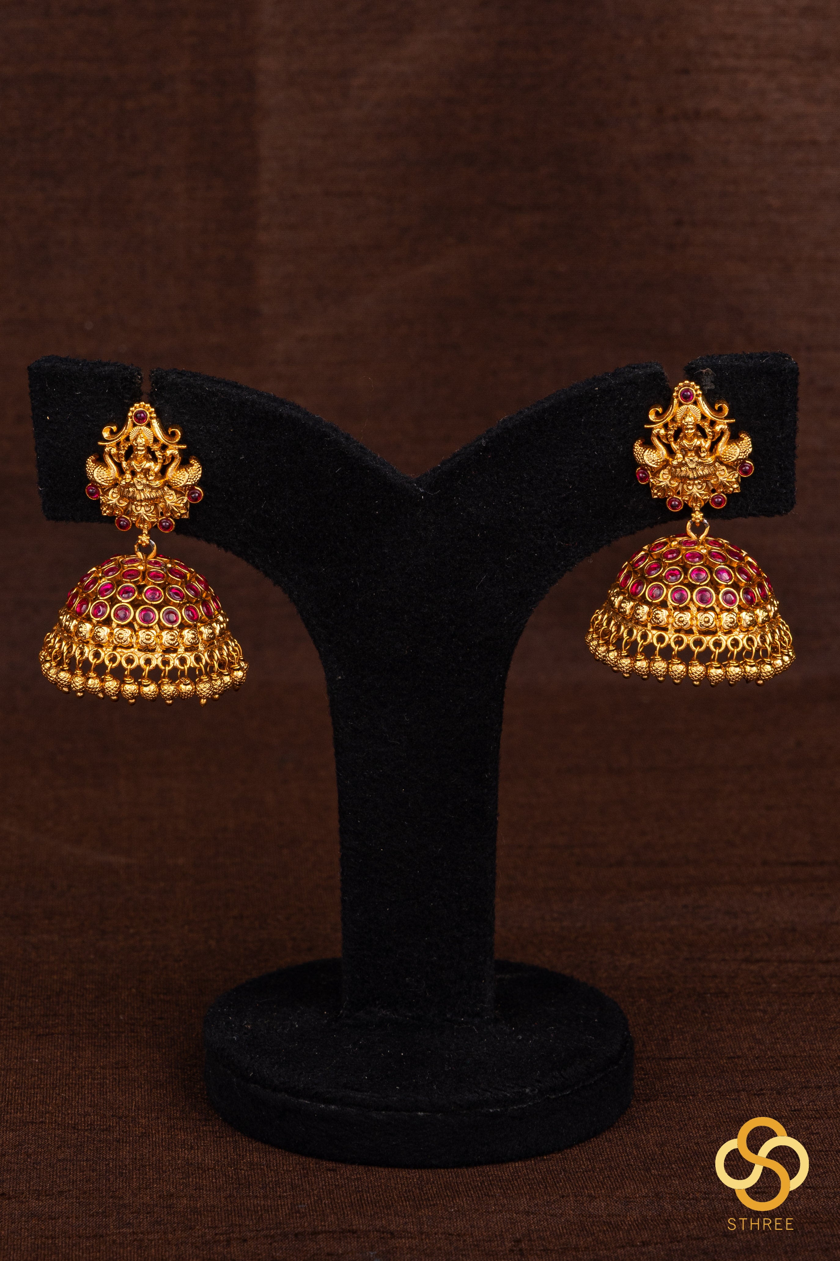 Ruby chokker with Lakshmi coins mala