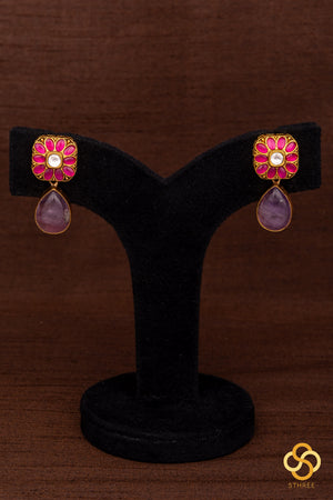 Cabachons with Square Kemp - Amethyst colour
