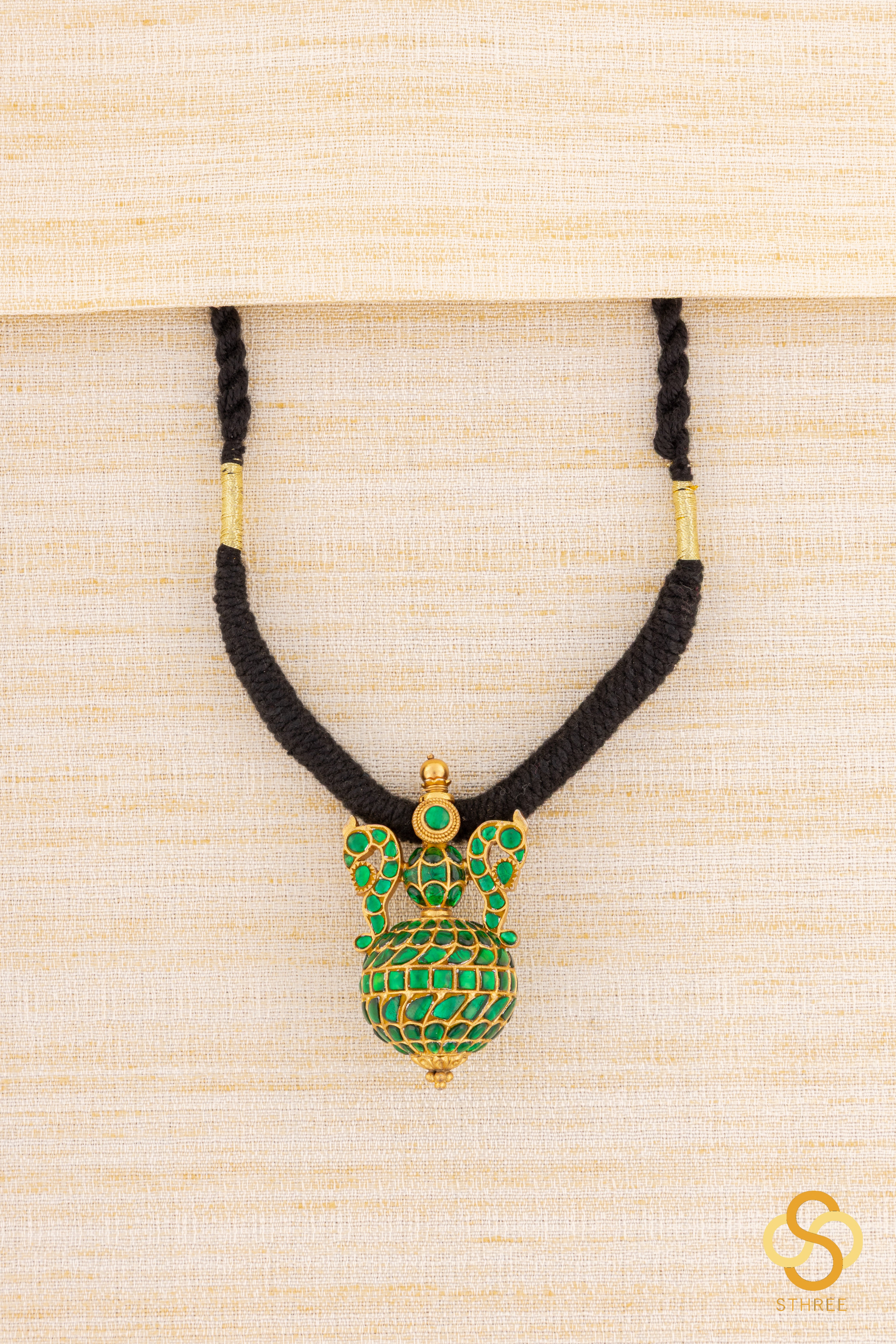 Double Peacock Ball Pendant - Emerald Green
