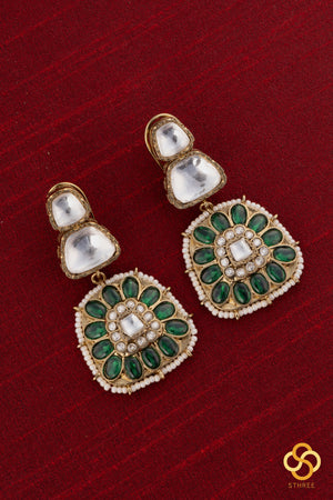 Emerald green and kundan haram set