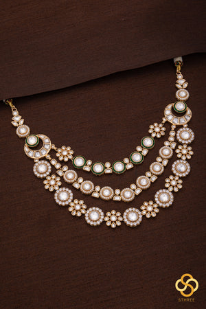 Three Liner Moissanite Necklace Set